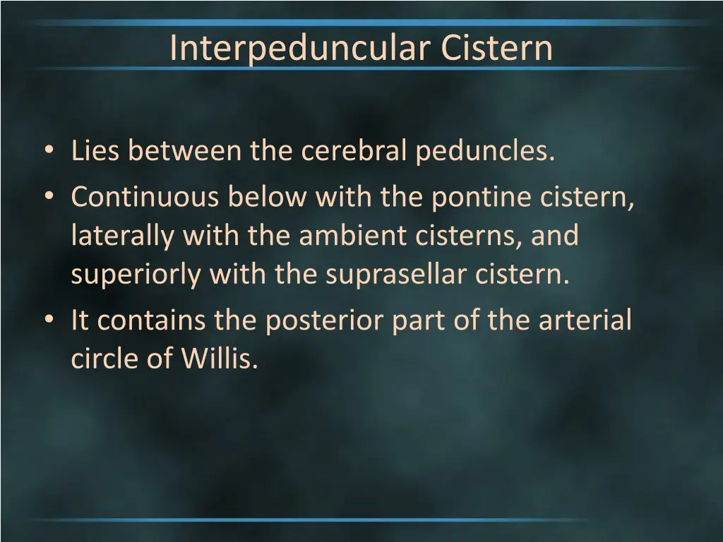 interpeduncular cistern