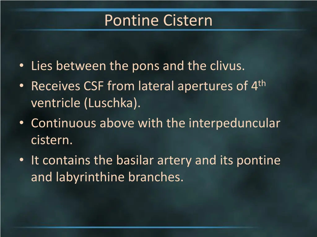 pontine cistern