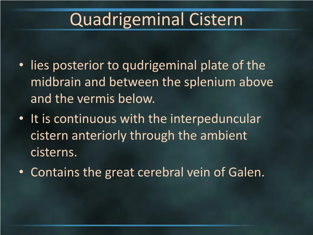 quadrigeminal cistern