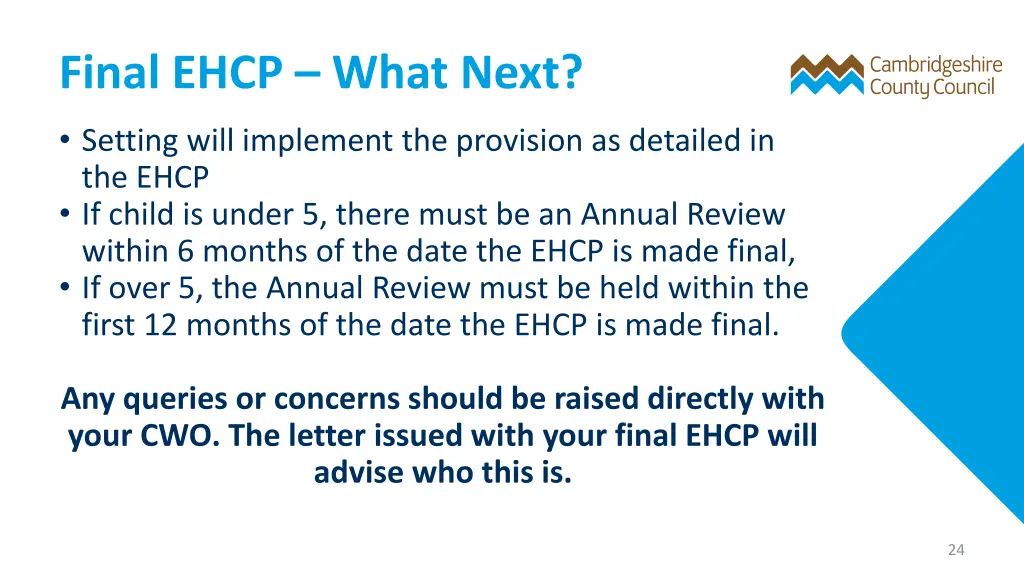 final ehcp what next