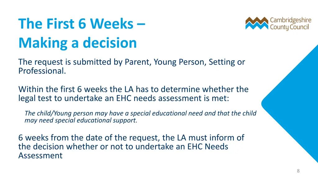 the first 6 weeks making a decision