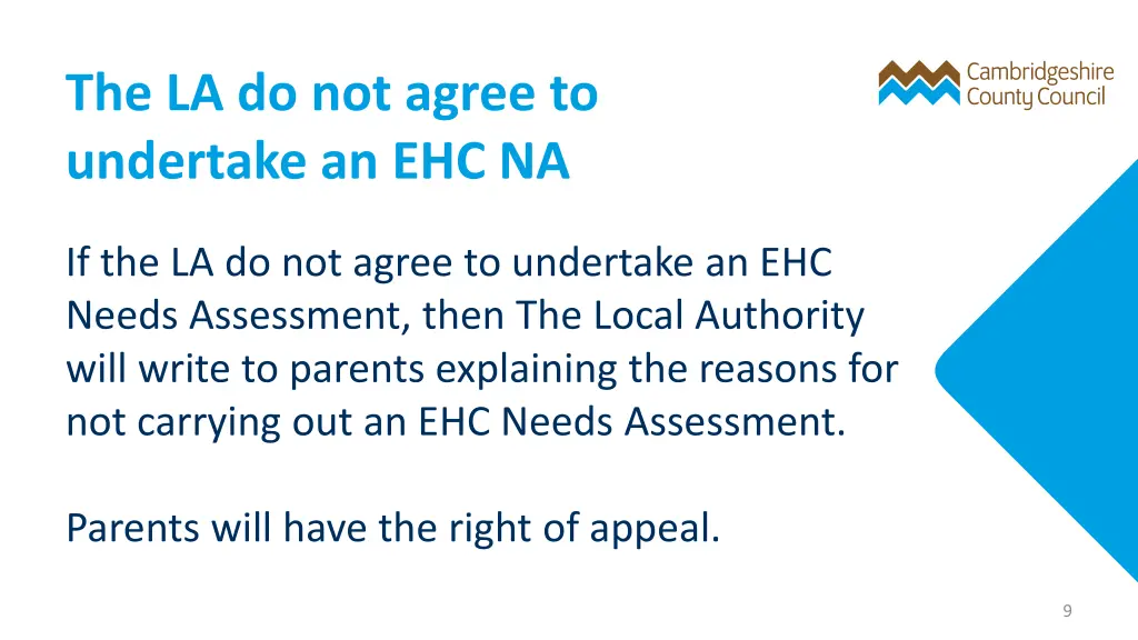 the la do not agree to undertake an ehc na