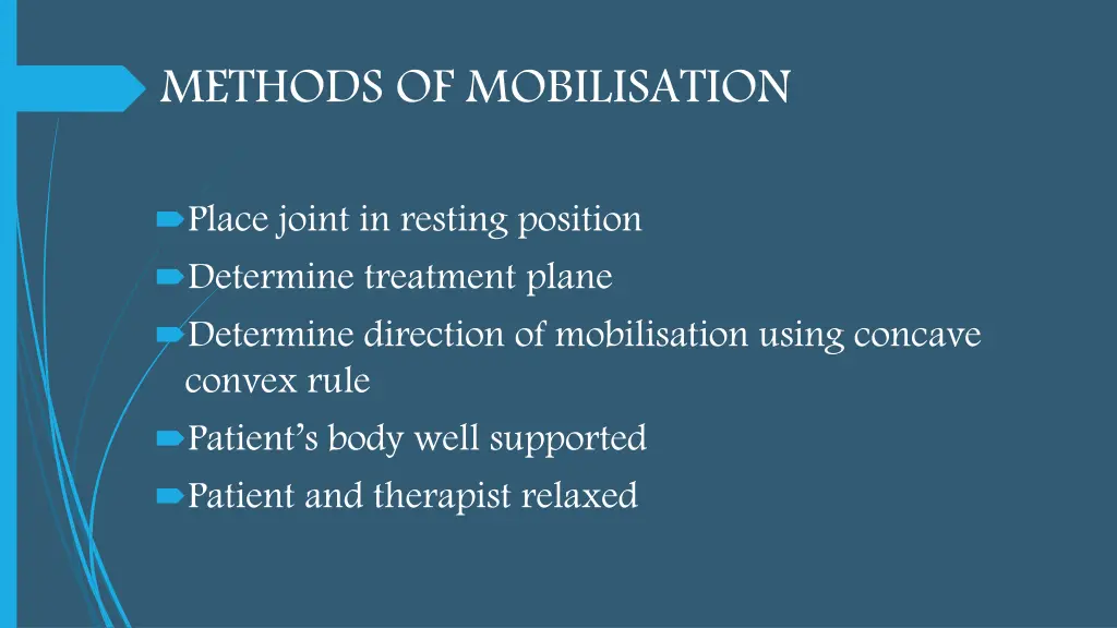 methods of mobilisation