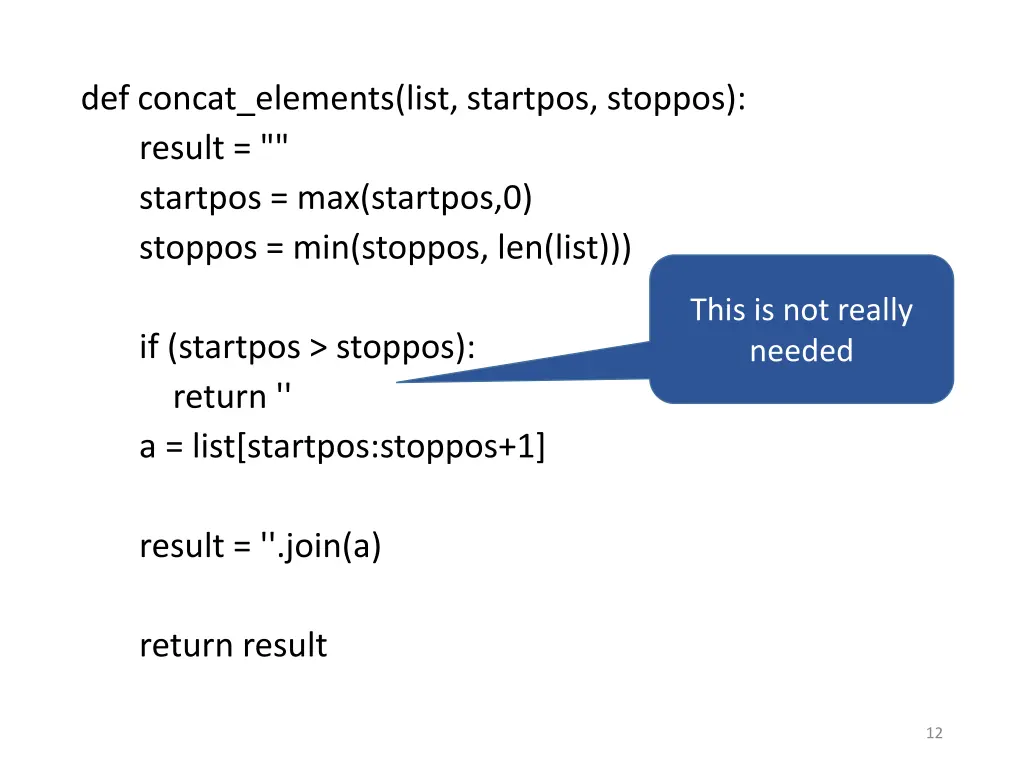 def concat elements list startpos stoppos result 2