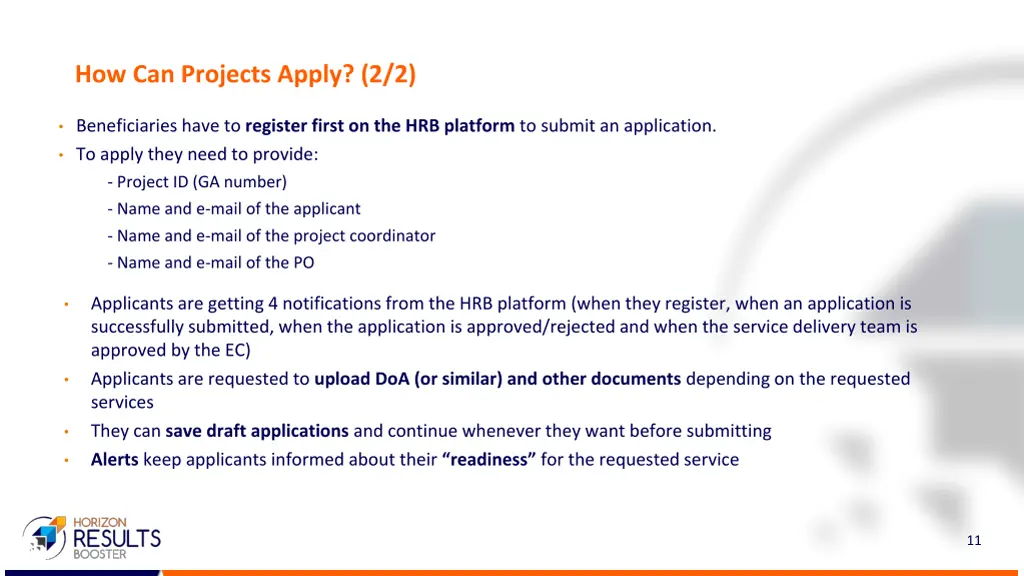 how can projects apply 2 2