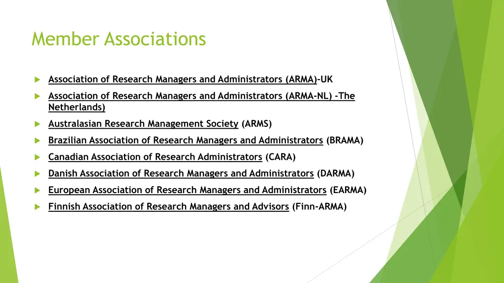 member associations