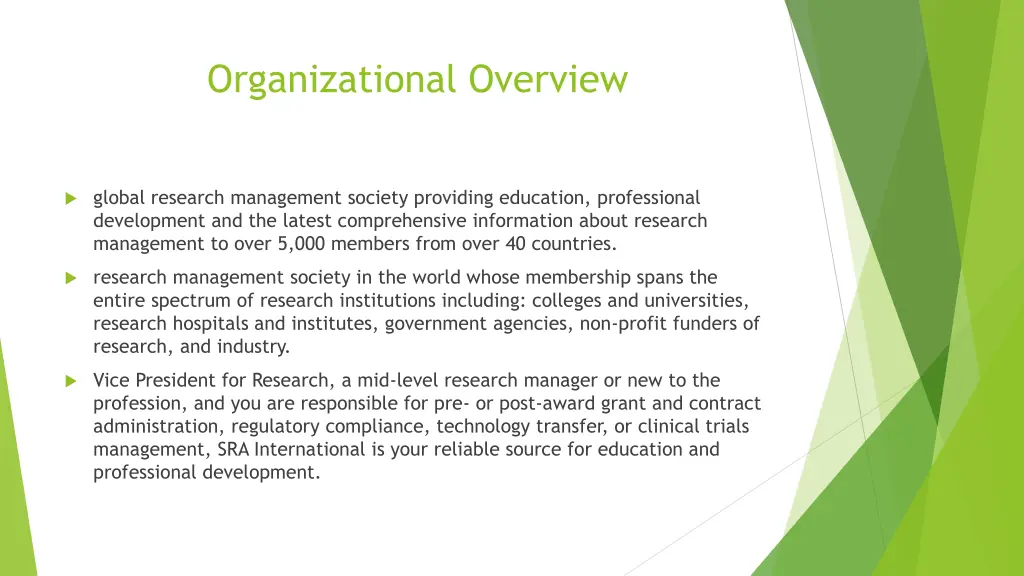 organizational overview