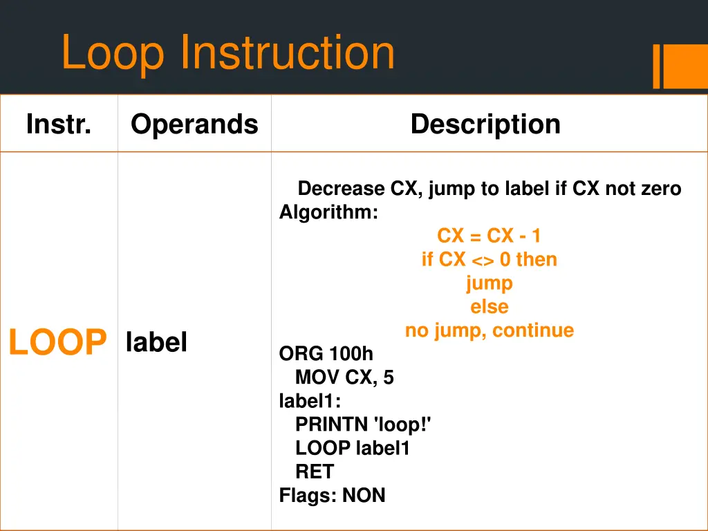 loop instruction