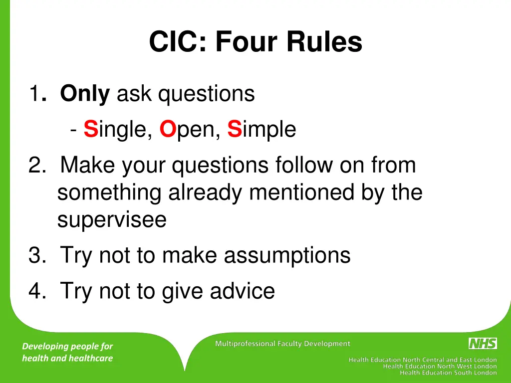 cic four rules