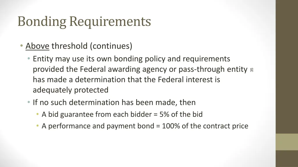 bonding requirements 1