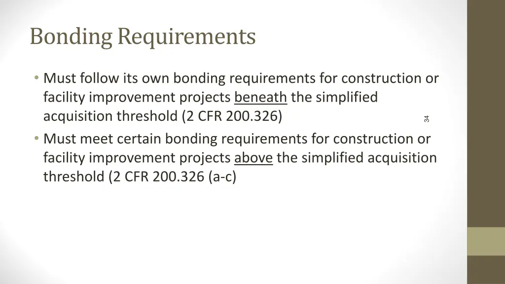 bonding requirements