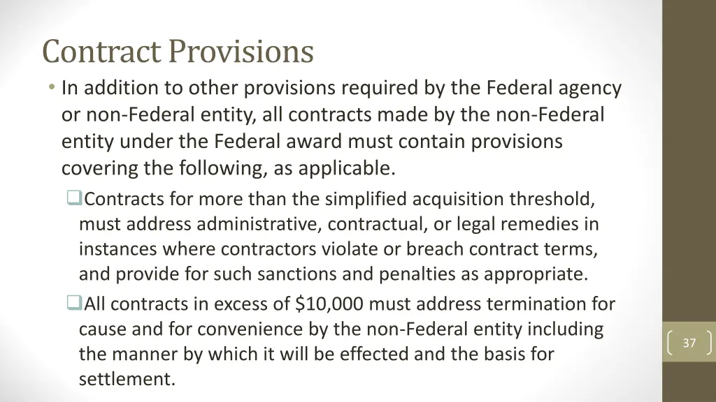 contract provisions in addition to other