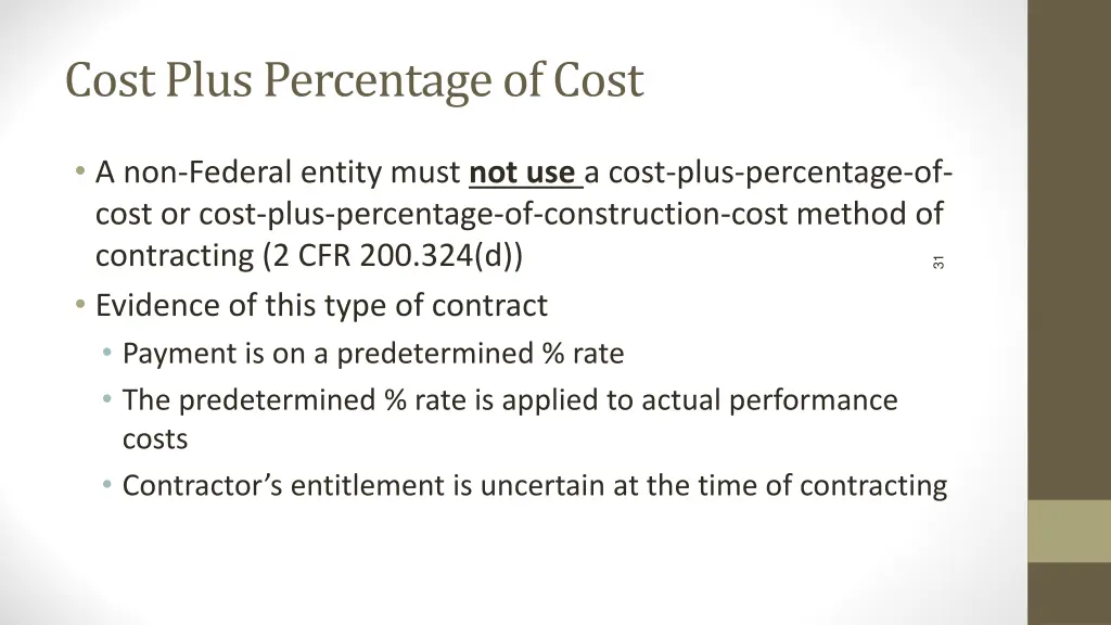 cost plus percentage of cost