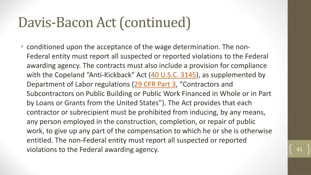 davis bacon act continued