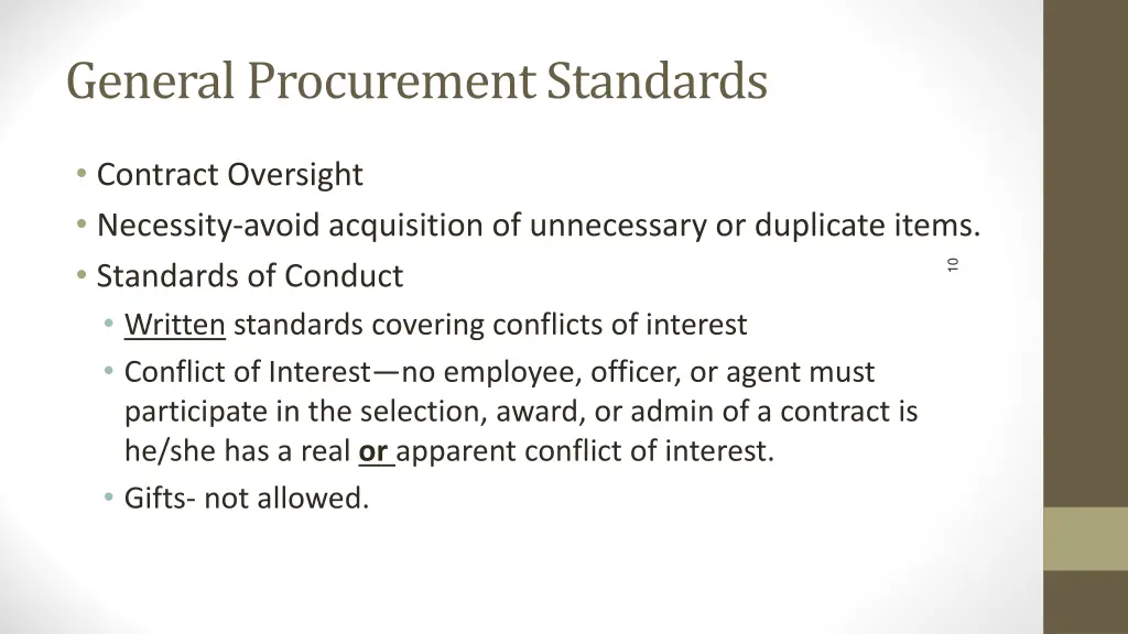 general procurement standards