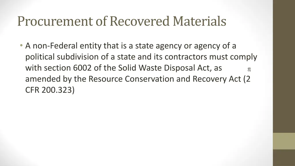 procurement of recovered materials