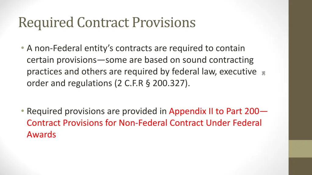 required contract provisions