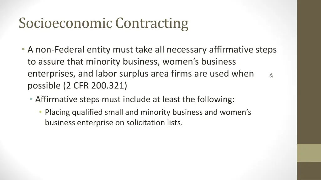 socioeconomic contracting