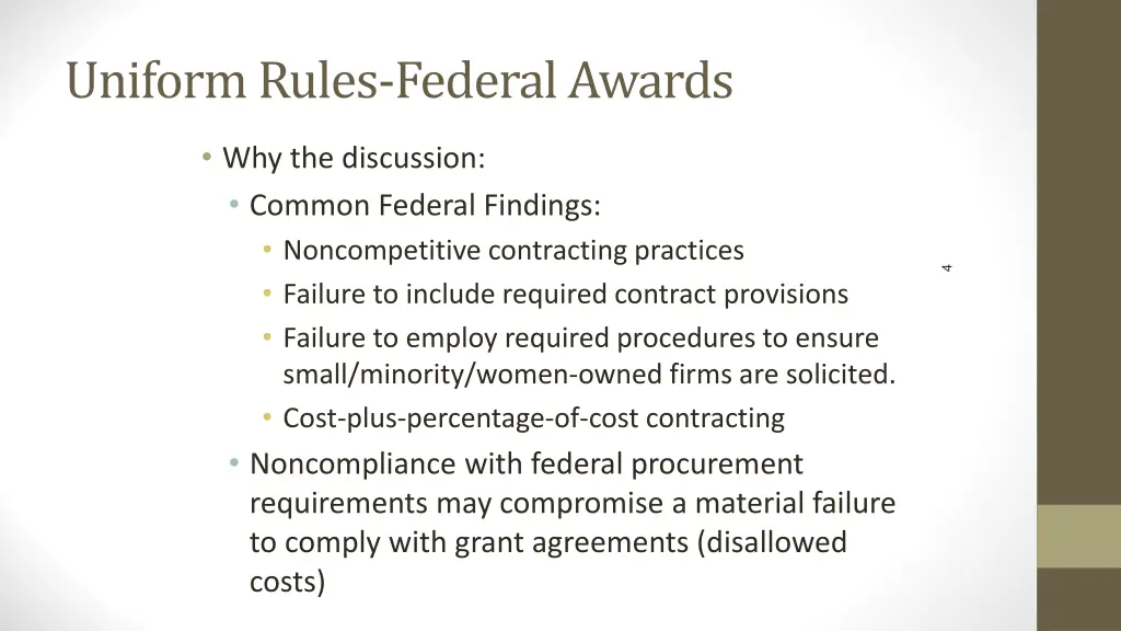 uniform rules federal awards 1