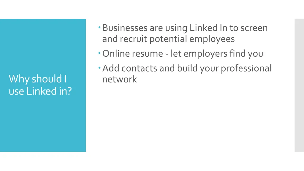 businesses are using linked in to screen