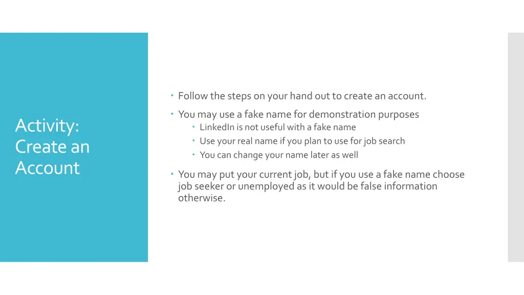 follow the steps on your hand out to create