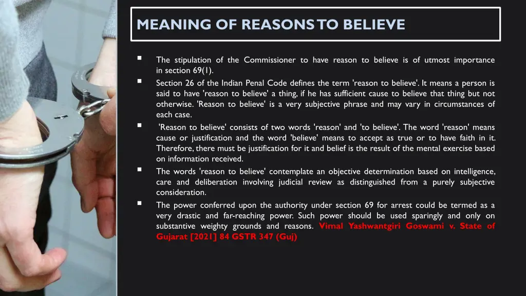 meaning of reasons to believe 1