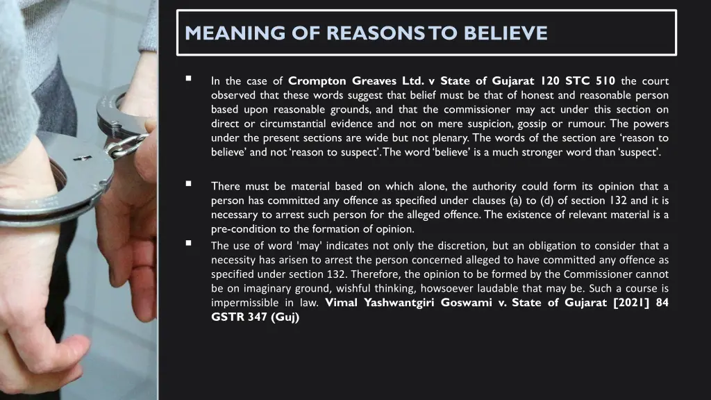 meaning of reasons to believe