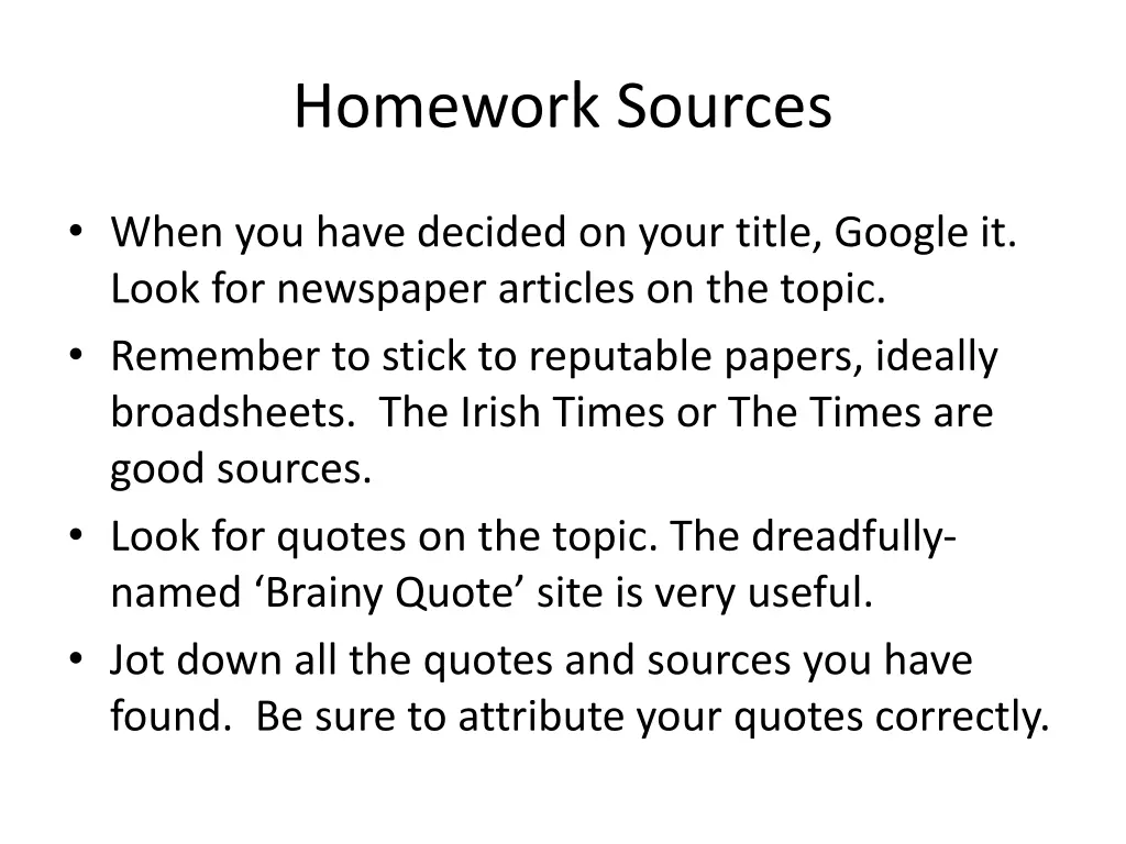 homework sources