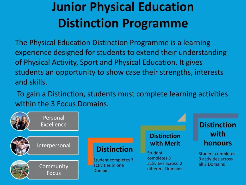 junior physical education distinction programme