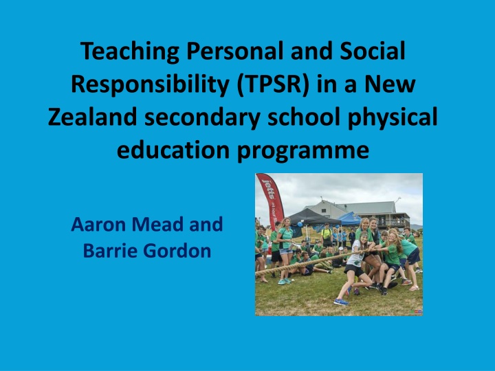 teaching personal and social responsibility tpsr