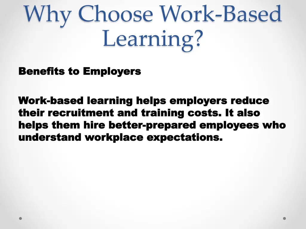 why choose work based learning 2