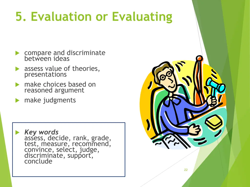 5 evaluation or evaluating