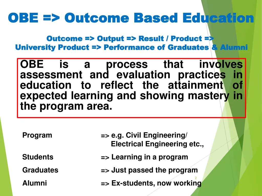 obe outcome based education obe outcome based