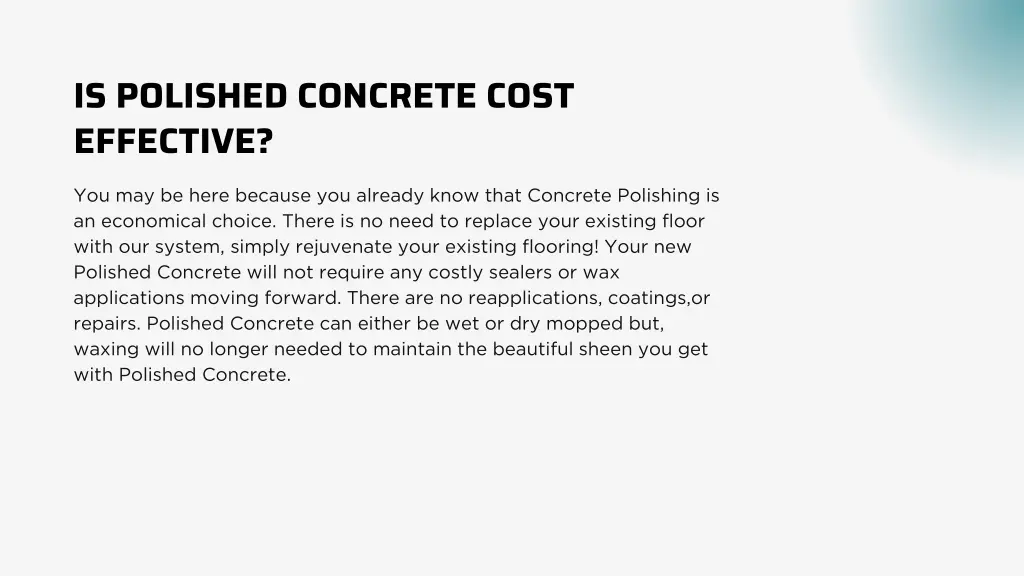 is polished concrete cost effective