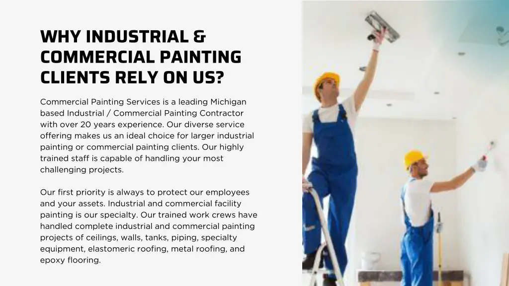 why industrial commercial painting clients rely