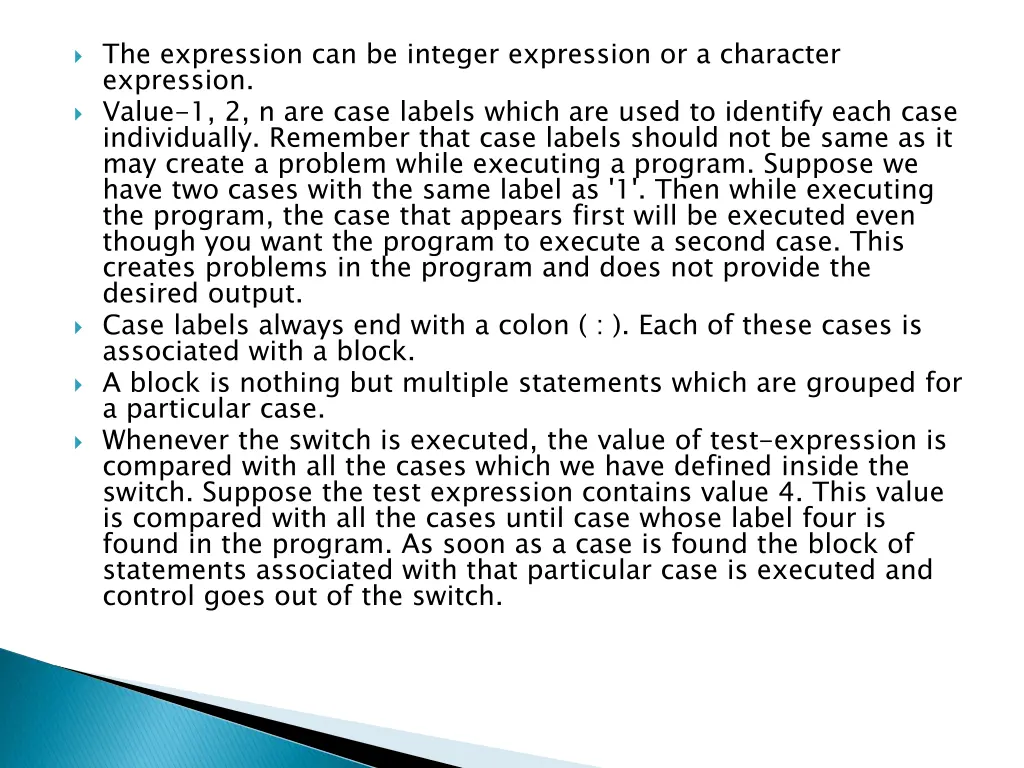 the expression can be integer expression