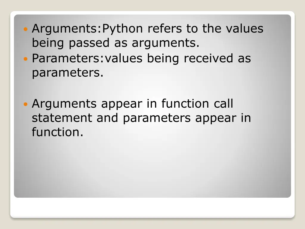 arguments python refers to the values being