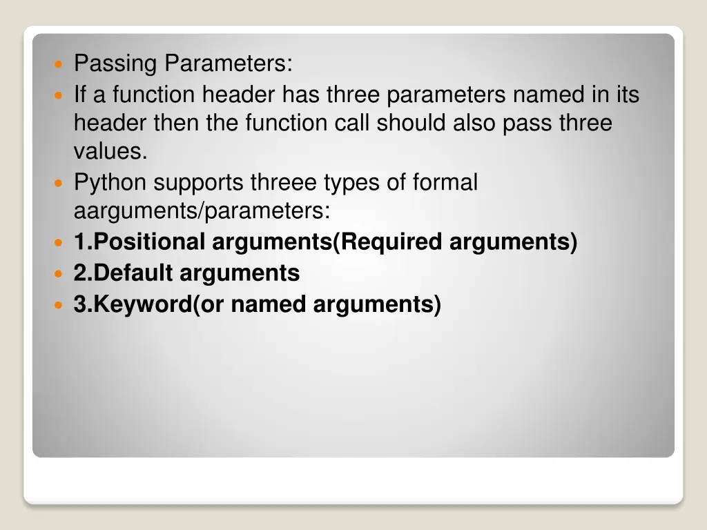 passing parameters if a function header has three