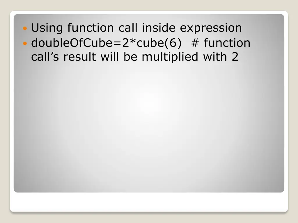 using function call inside expression