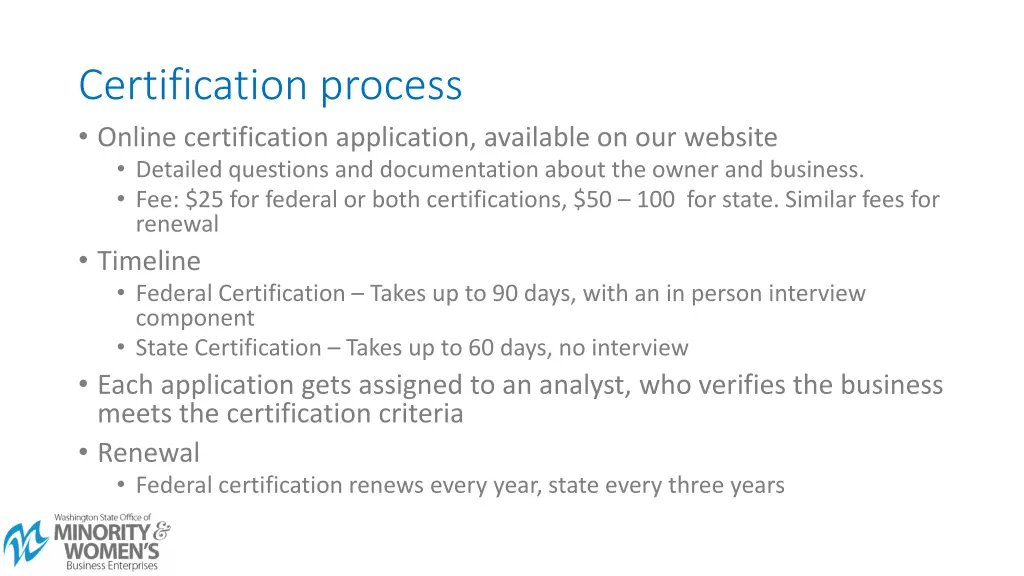 certification process online certification