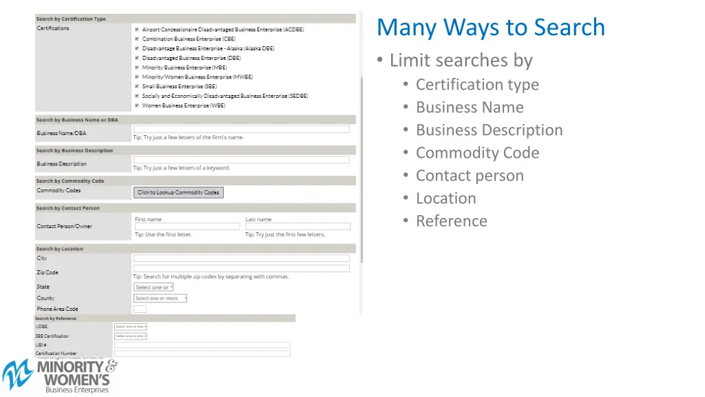 many ways to search limit searches