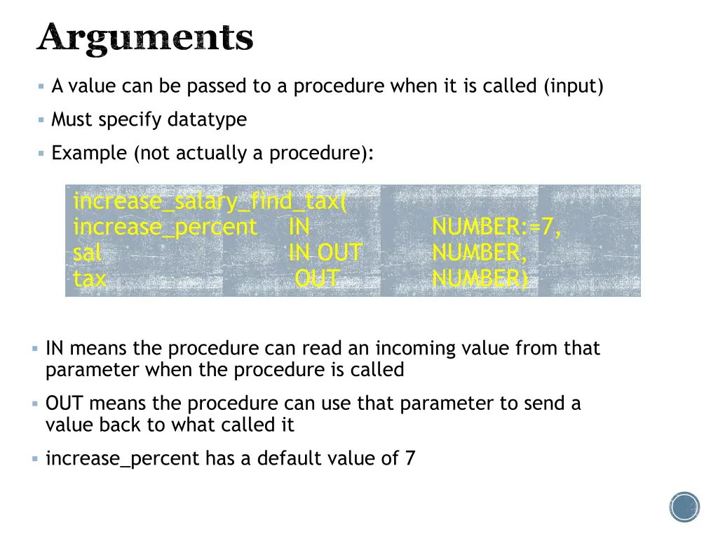 arguments