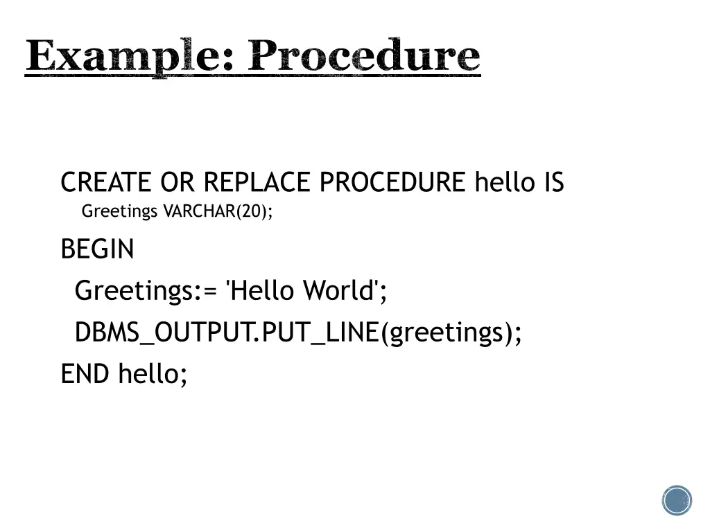 example procedure