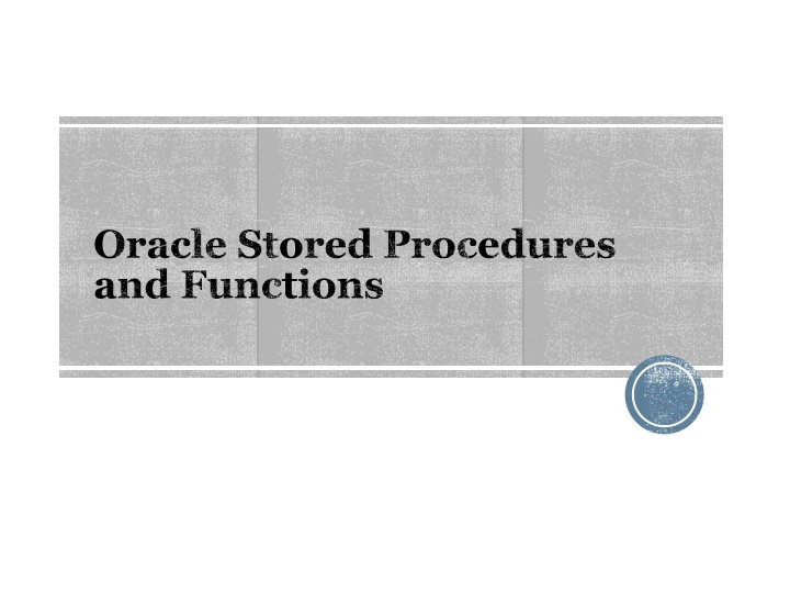 oracle stored procedures and functions