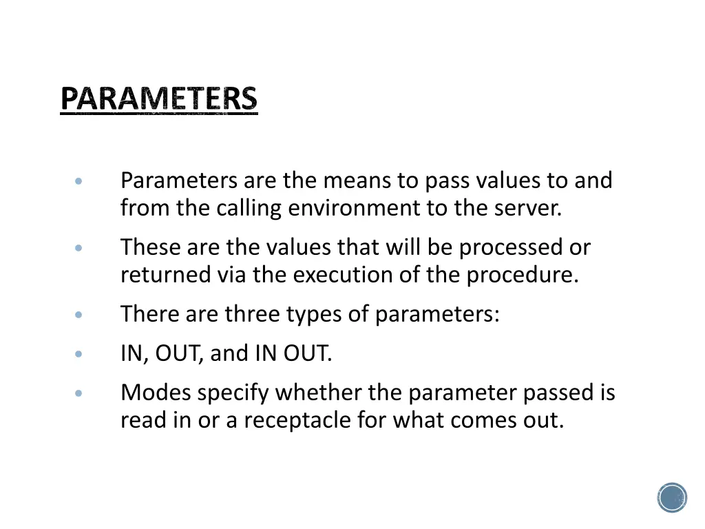 parameters