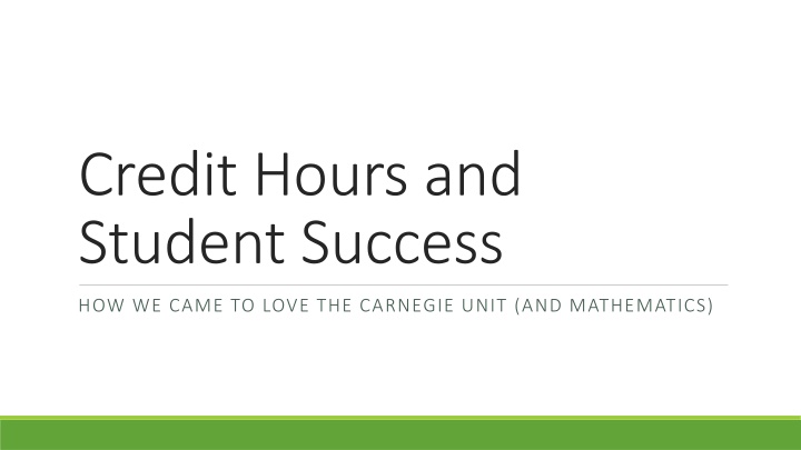 credit hours and student success