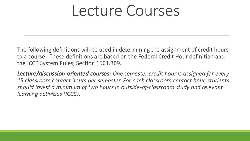 lecture courses