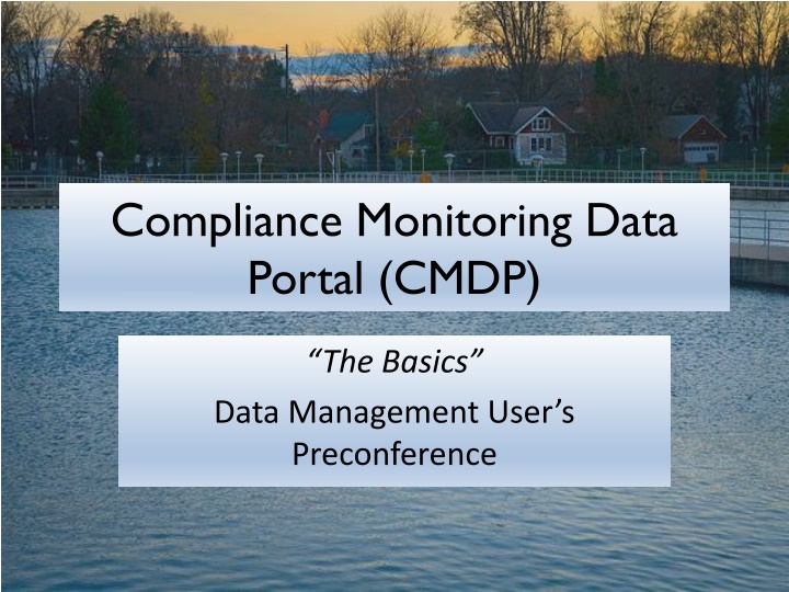 compliance monitoring data portal cmdp