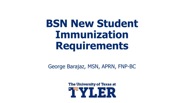 bsn new student immunization requirements