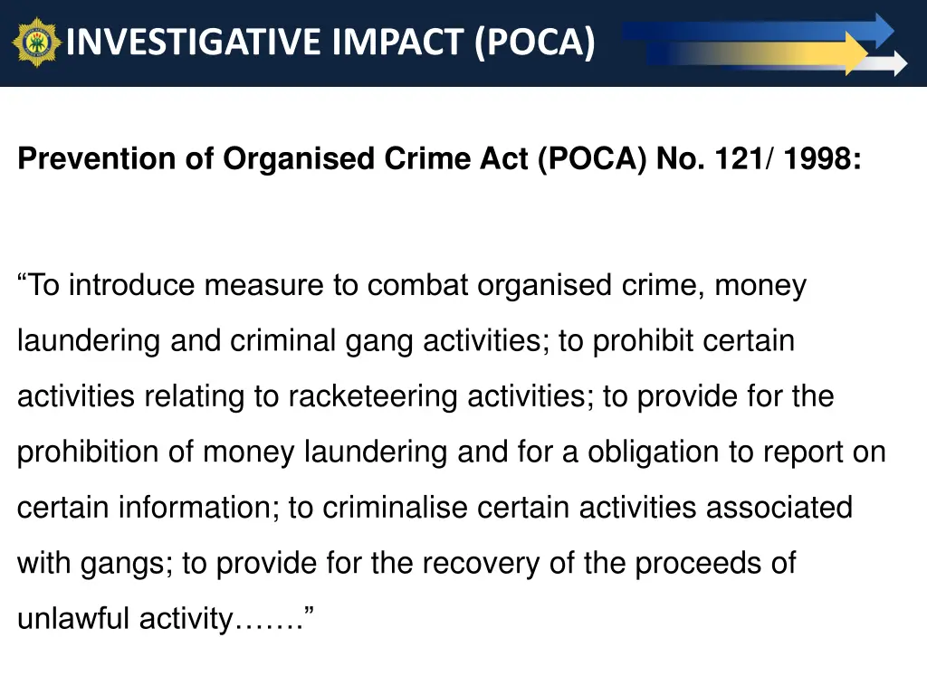 investigative impact poca